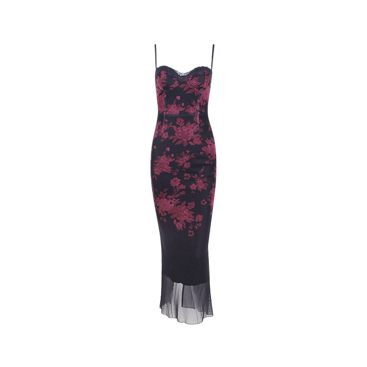 Floral Print Evening Dress|