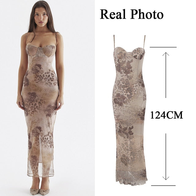 Floral Print Evening Dress|